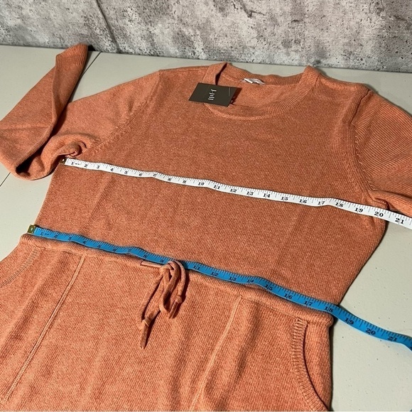 🆕 J. Jill Soft Red Clay Heather Pure Jill Drawstring-Waist Sweater Dress - Picture 5 of 9